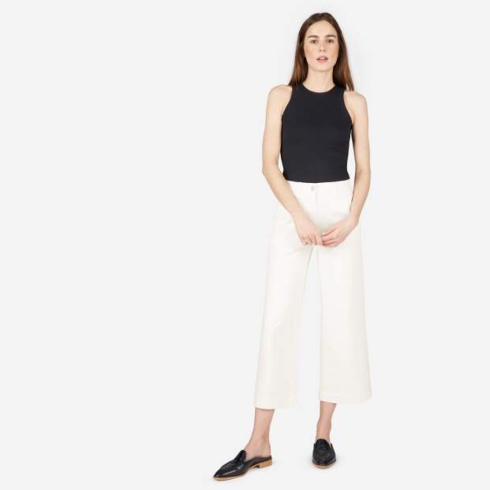 Everlane Wide Leg Crop Pant in Bone